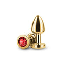 Rear Assets Petite Gold 6 Cm Metal Butt Plug With Red Round Gem Base