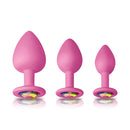 Glams Spades Trainer Kit Pink Butt Plugs With Gems Set Of 3 Sizes