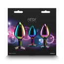 Trainer Kit Multicolor With Rainbow Metallic Butt Plugs Set Of 3 Sizes