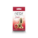 Rear Assets Petite Gold 6 Cm Metal Butt Plug With Red Round Gem Base