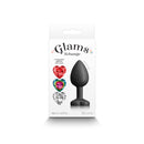 Glams Xchange Heart Black Butt Plug With Interchangeable Heart Gems