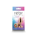 Rear Assets Petite 6 Cm Metal Butt Plug With Rainbow Round Gem Base