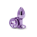 Rear Assets Small Metal Butt Plug With Round Gem Base