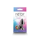 Rear Assets Petite 6 Cm Metal Butt Plug With Rainbow Round Gem Base