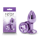 Rear Assets Small Metal Butt Plug With Round Gem Base