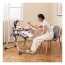 Portable Adjustable Highchair With Footrest And Detachable Tray
