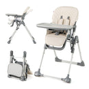 Portable Adjustable Highchair With Footrest And Detachable Tray