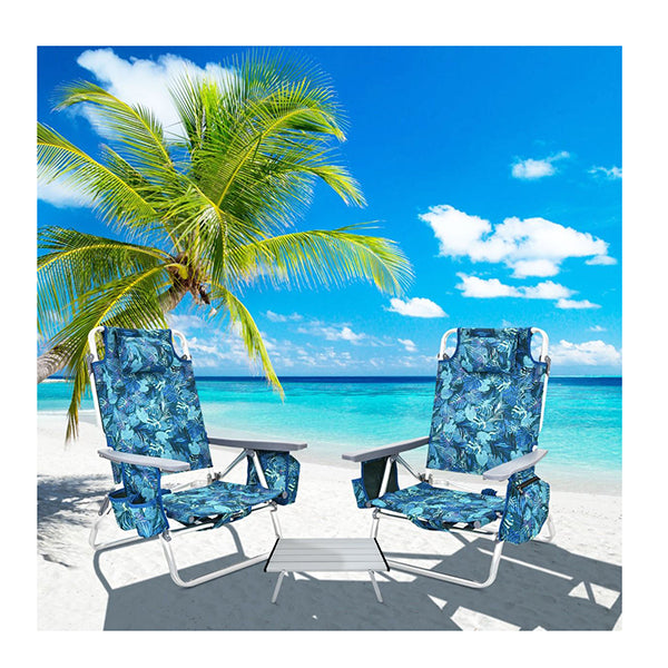 Portable Camping Chairs With 5 Adjustable Positions For Lawn Poolside