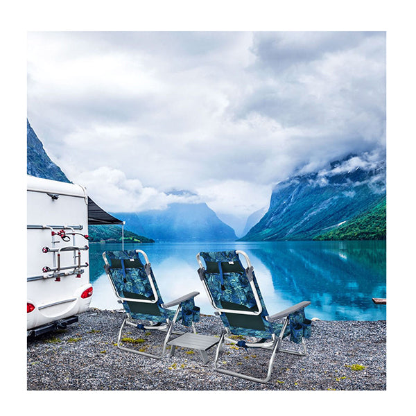 Portable Camping Chairs With 5 Adjustable Positions For Lawn Poolside