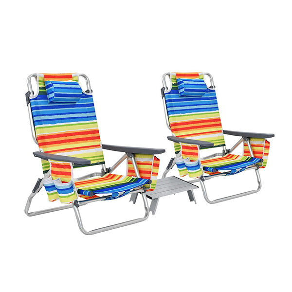 Portable Camping Chairs With 5 Adjustable Positions For Lawn Poolside