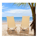 2 Pc Portable Folding Camping Chair With 2 Level Adjustable Backrest