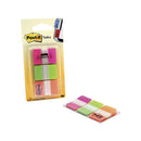 Post It Index Tabs Pink Green Orange 25 X 43Mm 3 Pack Box Of 6