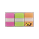 Post It Index Tabs Pink Green Orange 25 X 43Mm 3 Pack Box Of 6