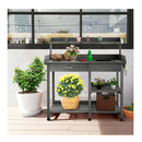 Potting Table With Wood Storage Shelf For Garden