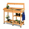 Potting Table With Wood Storage Shelf For Garden