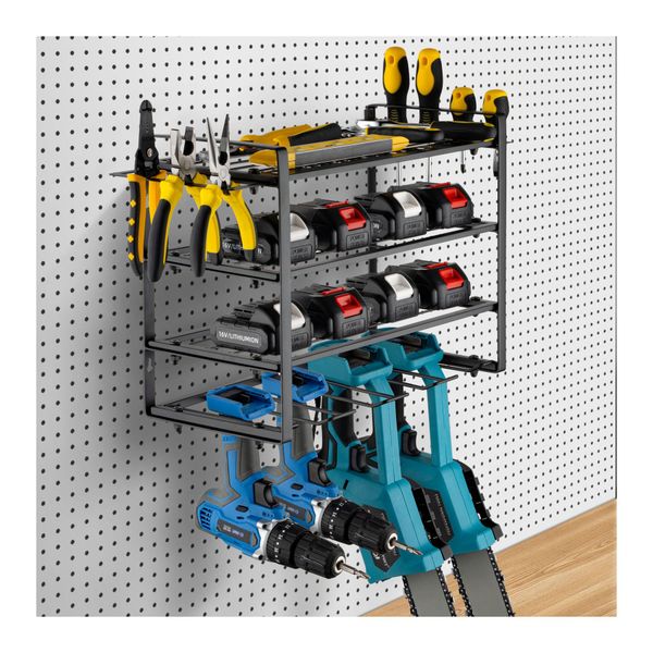 4 Layers Drills Power Tool Rack Organizer Holders Wall Mount