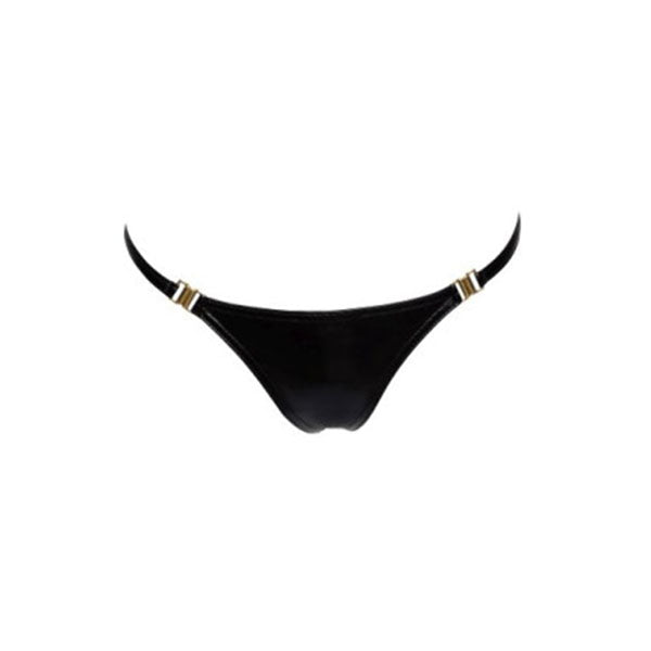 Power Wetlook Panty With Gold Clasp Black