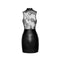 Power Wetlook Short Dress With Skirt And Tulle Top Black Medium