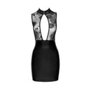 Power Wetlook Short Dress With Skirt And Tulle Top Black Medium