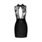 Power Wetlook Short Dress With Skirt And Tulle Top Black Medium