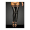 Power Wetlook Stockings With Siliconed Lace Black
