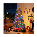 Pre Lit Artificial Christmas Tree With Multicolored Led Metal Stand
