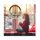 Pre Lit Artificial Christmas Wreath With 35 Led Lights