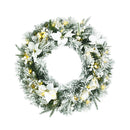Pre Lit Artificial Christmas Wreath With 50 Led Lights And 114 Tips