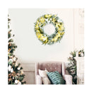 Pre Lit Artificial Christmas Wreath With 50 Led Lights And 114 Tips