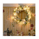 Pre Lit Artificial Christmas Wreath With 50 Led Lights And 114 Tips