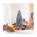 Pre Lit Blue Artificial Slim Pencil Hinged Holiday Christmas Tree
