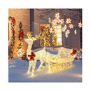 Pre Lit Christmas Reindeer And Santas Sleigh With 215 Bulbs