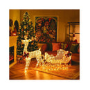 Pre Lit Christmas Reindeer And Santas Sleigh With 215 Bulbs