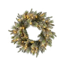Pre Lit Snowy Stamford Spruce Battery Operated Christmas Wreath