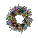 Pre Lit Snowy Stamford Spruce Battery Operated Christmas Wreath