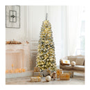Snow Flocked Prelit Christmas Tree With Led Lights