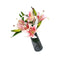 Premium Faux Pink Lily In Glass Vase