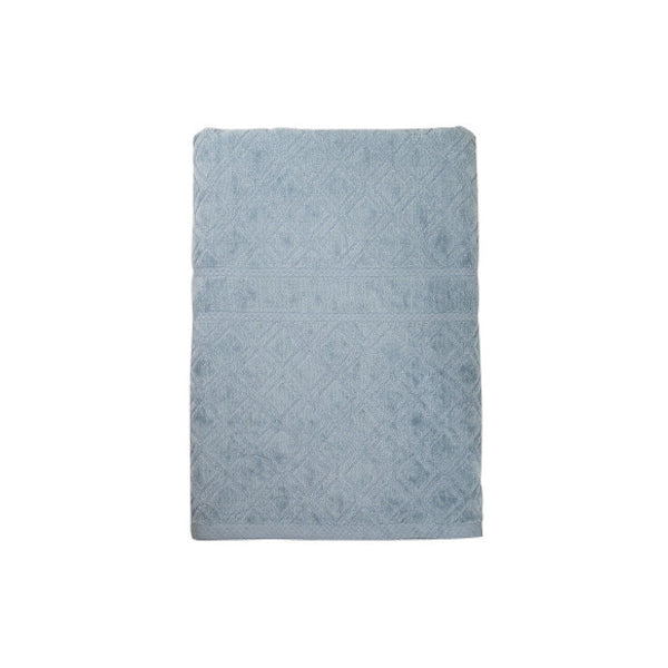 Premium Velour Diamond Design Jacquard Bath Towel Blue