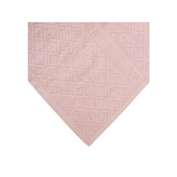 Premium Velour Diamond Design Jacquard Bath Towel Pink