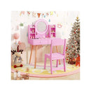 Princess Dressing Table And Chair Set With 2 Color Front Lit Mirror