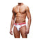 Prowler Open Back Brief White Red