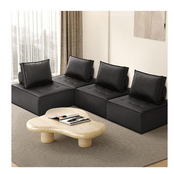 Pu Leather Sofa Couch Lounge Chair Home Furniture Black