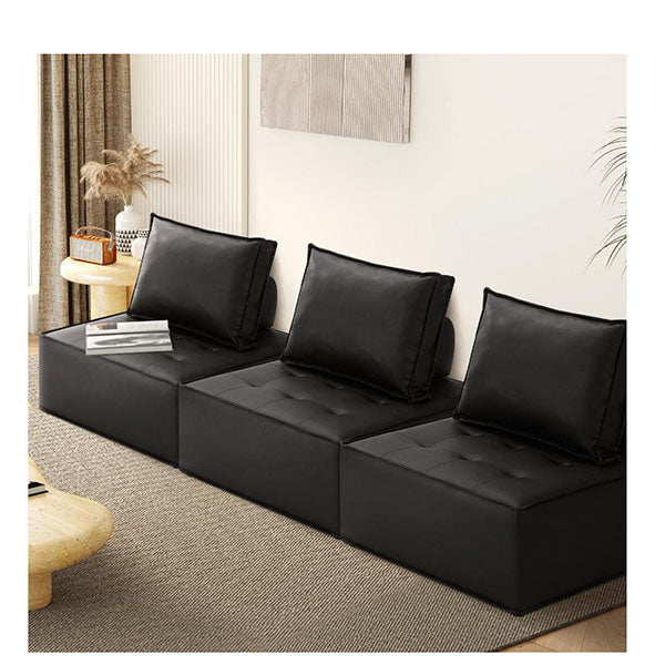 Pu Leather Sofa Couch Lounge Chair Home Furniture Black