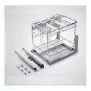 Pull Out Kitchen Cupboard With Hooks And Knife Block Fits 450Mm