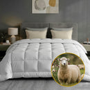 Wool Quilt 500GSM Thick Super King Winter Doona Baffle Box Construction 100% Wool Filling
