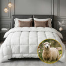 Wool Quilt 800GSM Extra Thick Double Winter Doona Baffle Box Construction 100% Wool Filling