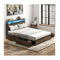 Queen Bed Frame With Smart Led Lights And Storage Headboard