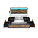 Queen Bed Frame With Smart Led Lights And Storage Headboard