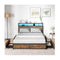Queen Bed Frame With Smart Led Lights And Storage Headboard