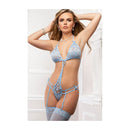 Queen Of Hearts Lace Up Garter Teddy With Stockings One Size